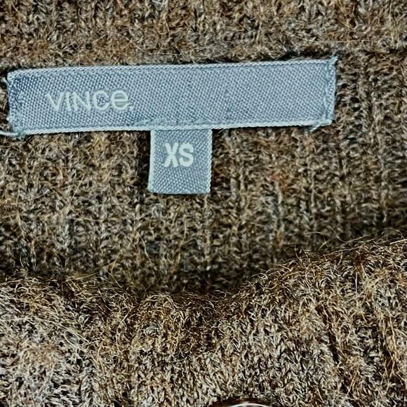 Vince Merino Wool/Baby Alpaca Blend Brown Cardigan Sweater Collared Size XS - Picture 7 of 12